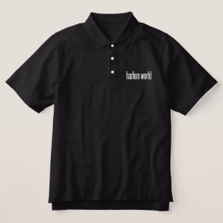 Harlem World Magazine besticktes Polo-Shirt