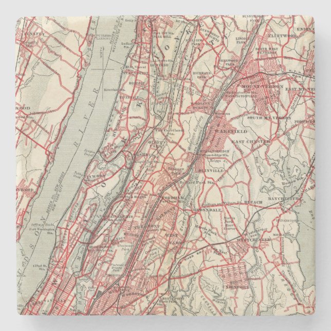Harlem, Yonkers, Pelham Landsitz, New York Steinuntersetzer (Vorderseite)
