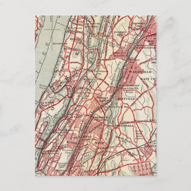 Harlem, Yonkers, Pelham Manor, New York Postkarte (Vorderseite)