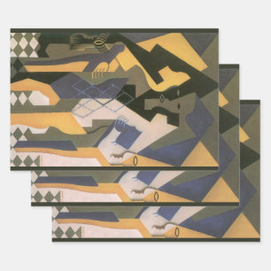 Harlequin am Tisch von Juan Gris, Vintager Kubismu Geschenkpapier Set
