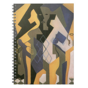 Harlequin am Tisch von Juan Gris, Vintager Kubismu Notizblock
