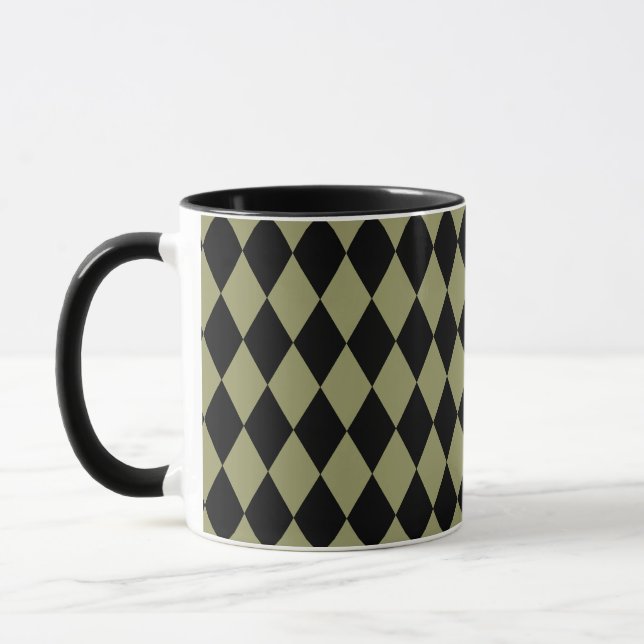 Harlequin Avocado und Black Tasse (Links)