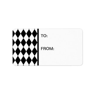 Harlequin Black and White Adressaufkleber
