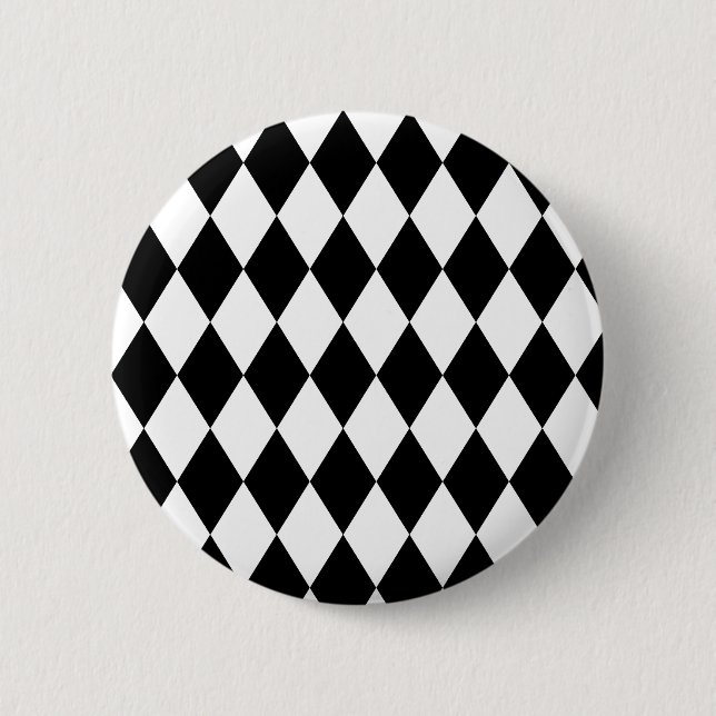 Harlequin Black and White Button (Vorderseite)
