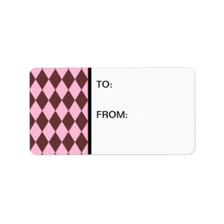 Harlequin Brown und Pink Adressaufkleber