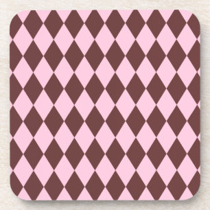 Harlequin Brown und Pink Getränkeuntersetzer