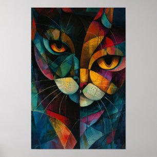 Harlequin Cats: Farbkunst des Whimsikkreises Poster