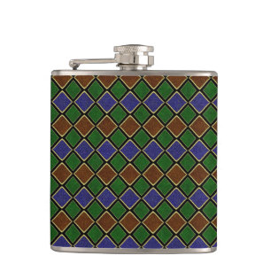 Harlequin-Diamantgitter: Texturierte Harmonie Flachmann