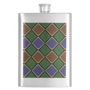Harlequin-Diamantgitter: Texturierte Harmonie Flachmann