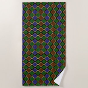 Harlequin-Diamantgitter: Texturierte Harmonie Strandtuch