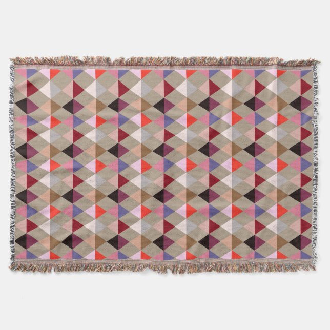 Harlequin / Diamantmuster - Taupe multi Decke (Vorderseite)
