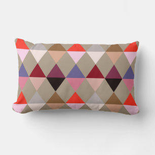 Harlequin / Diamantmuster - Taupe multi Lendenkissen