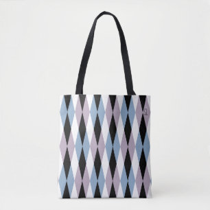 Harlequin Diamond Pattern - Blau und Dusty Lilac Tasche