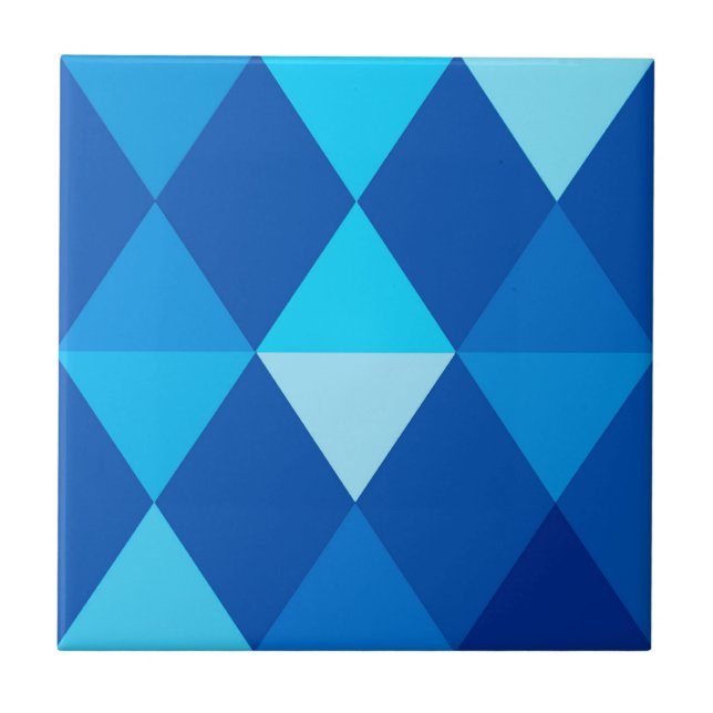 Harlequin / diamond pattern - Denim Blues Fliese (Vorderseite)