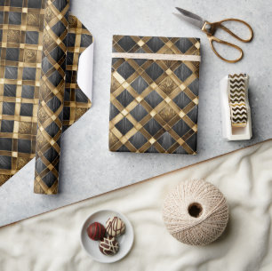 Harlequin Diamonds Black and Gold ID1031 Geschenkpapier