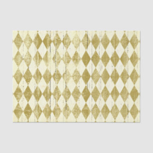 Harlequin Gold und Cream Diamond gestört Seidenpapier