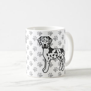 Harlequin Great Dane Niedlich Cartoon Dog Kaffeetasse