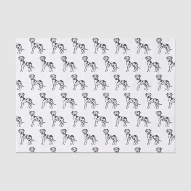 Harlequin Great Dane Niedlich Cartoon Dog Muster Seidenpapier (Vorderseite)