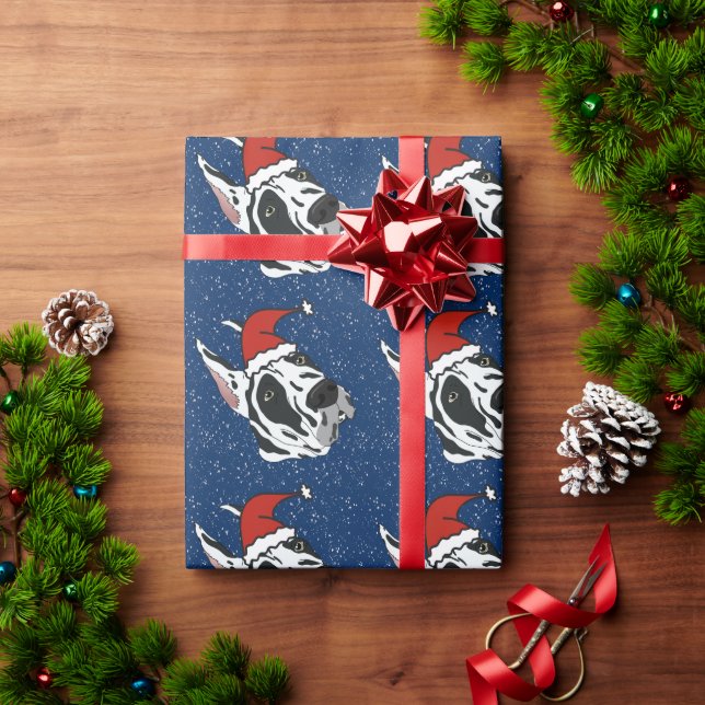 Harlequin Great Dane Weihnachten Geschenkpapier (Feiertagsgeschenk)