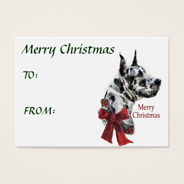 Harlequin Great Dane Weihnachtsgeschenk (Vorderseite)