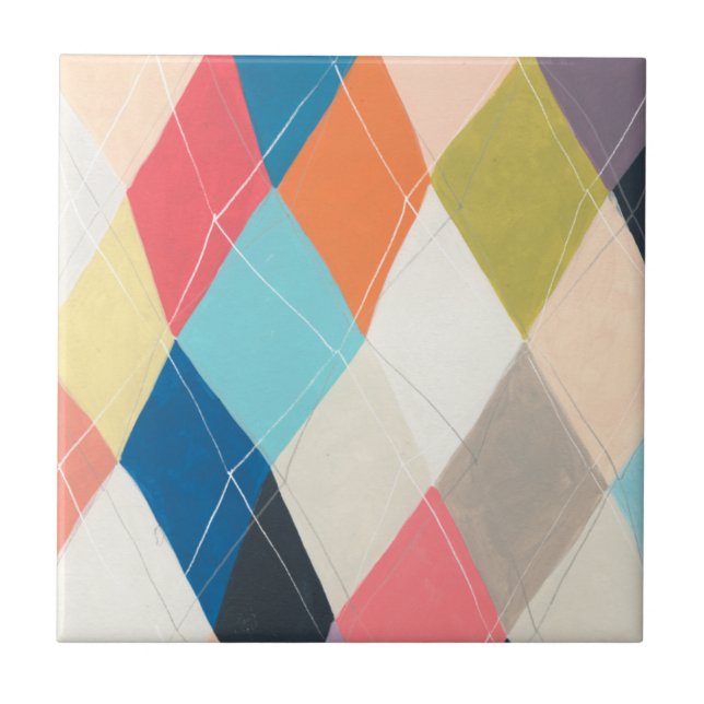 Harlequin Hopscotch - Muster der Raute Fliese (Vorderseite)