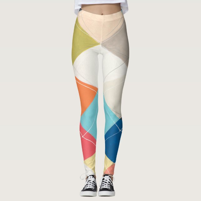 Harlequin Hopscotch - Muster der Raute Leggings (Vorderseite)
