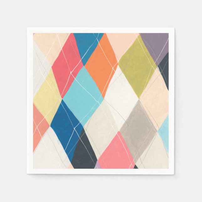 Harlequin Hopscotch - Muster der Raute Serviette (Vorderseite)