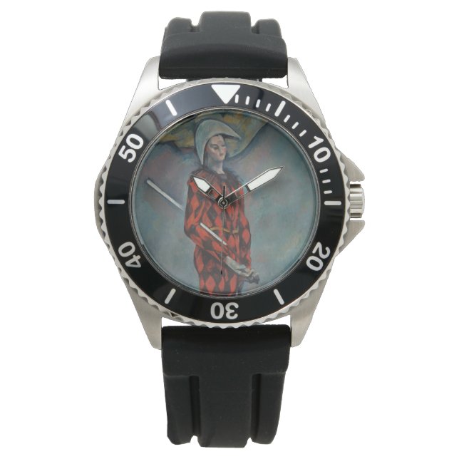 Harlequin (Joker) (von Paul Cézanne) Armbanduhr (Vorderseite)