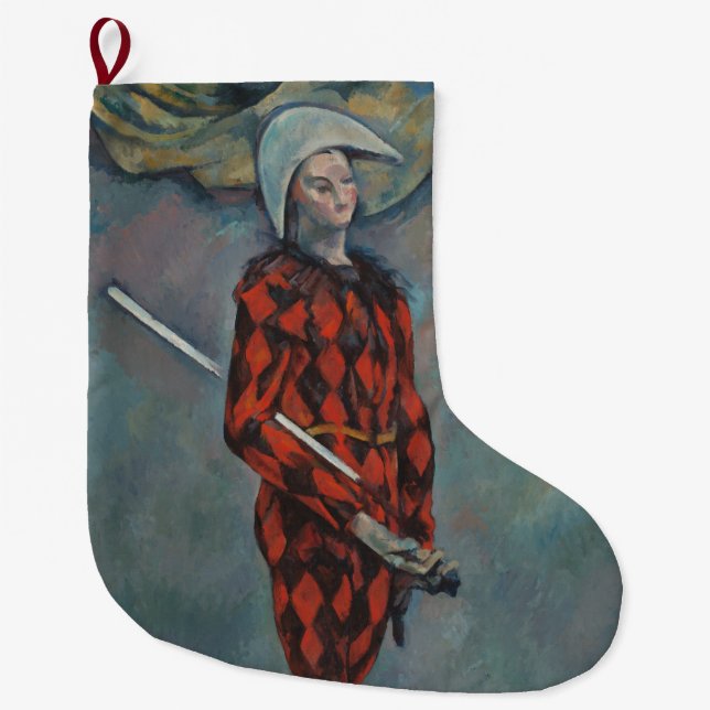 Harlequin (Joker) (von Paul Cézanne) Großer Weihnachtsstrumpf (Vorderseite)