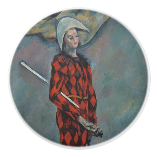 Harlequin (Joker) (von Paul Cézanne) Keramikknauf (Vorderseite)