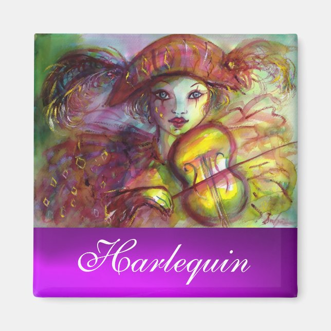 HARLEQUIN lila Amethyst Magnet (Vorne)