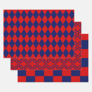 Harlequin marokkanisches Schachbrett DIY Colors Re Geschenkpapier Set