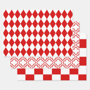 Harlequin marokkanisches Schachbrett DIY Colors Wh Geschenkpapier Set