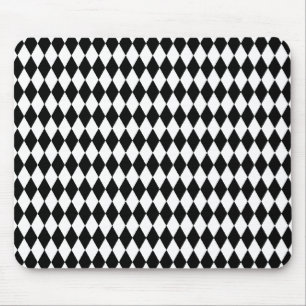 Harlequin-Muster, elegantes Schwarz-Weiß-Design Mousepad