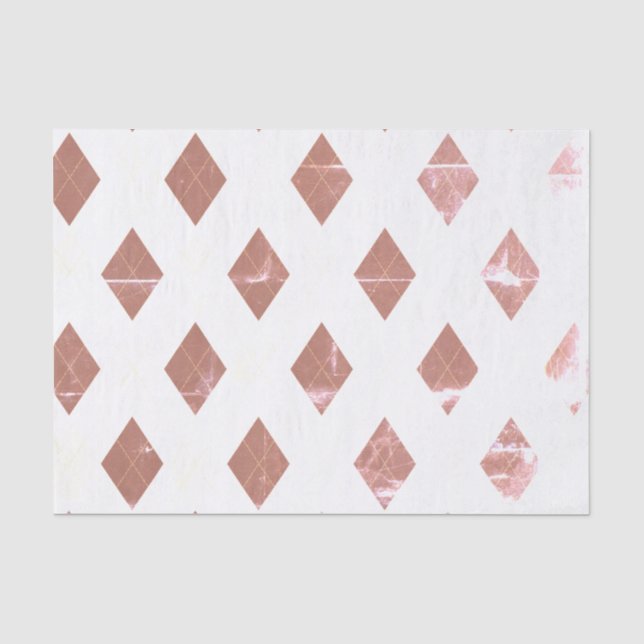 Harlequin Muster erschüttert Beige Weiß Abstrakt Seidenpapier (Vorderseite)