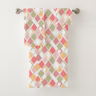 Harlequin Muster Popsikeln Sommerfarben Diamanten Badhandtuch Set