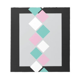 Harlequin Notepad (Schwarz, Aqua und Rosa) Notizblock
