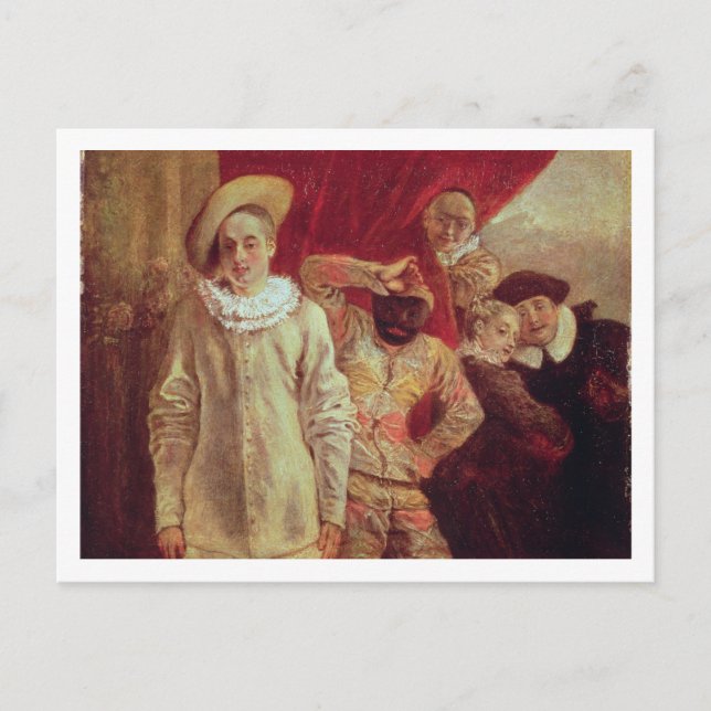 Harlequin, Pierrot und Scapin, Schauspieler des Co Postkarte (Vorderseite)