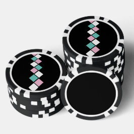 Harlequin-Poker-Chips (Schwarz, Aqua und Rosa) Pokerchips