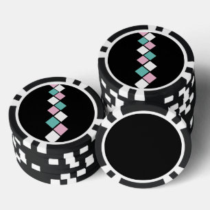 Harlequin-Pokerchips (Schwarz, Aqua & Pink) Pokerchips
