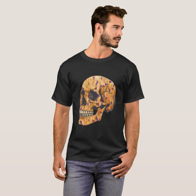 Harlequin Pumpkin Skull T-Shirt (Vorne ganz)