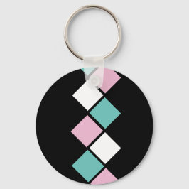 Harlequin-Schlüsselanhänger (Schwarz, Aqua und Ros Schlüsselanhänger
