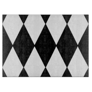 Harlequin, schwarz und weiß schneidebrett