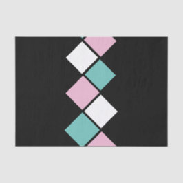 Harlequin Tissue Paper (Schwarz, Aqua und Rosa) Seidenpapier
