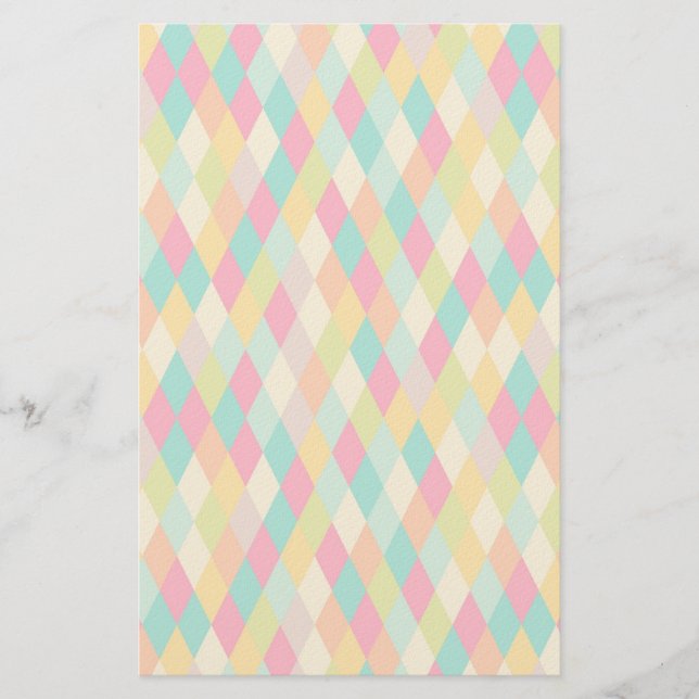 Harlequin-Vintages Muster Briefpapier (Vorderseite)