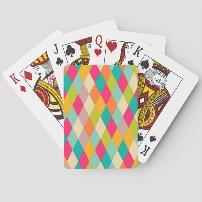 Harlequin-Vintages Muster Spielkarten (Rückseite)