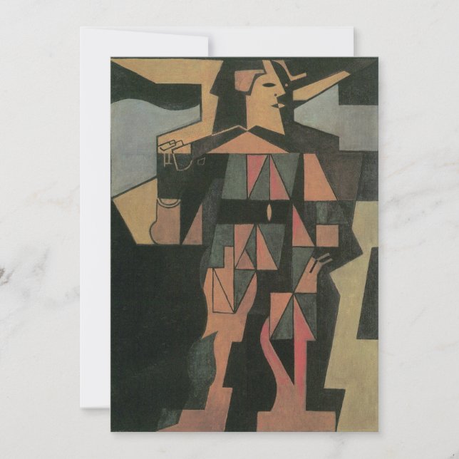 Harlequin von Juan Gris, Vintage kubistische Kunst (Vorderseite)