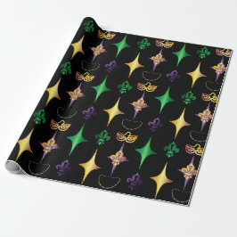 Harlequins Beads Mask Lilie Mardi Gras Geschenkpapier