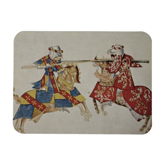 Harley 4205 f.366 Jousting Knights, c.1445 (Vellum Magnet (Horizontal)