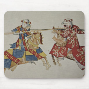 Harley 4205 f.366 turnierende Ritter, c.1445 Mousepad
